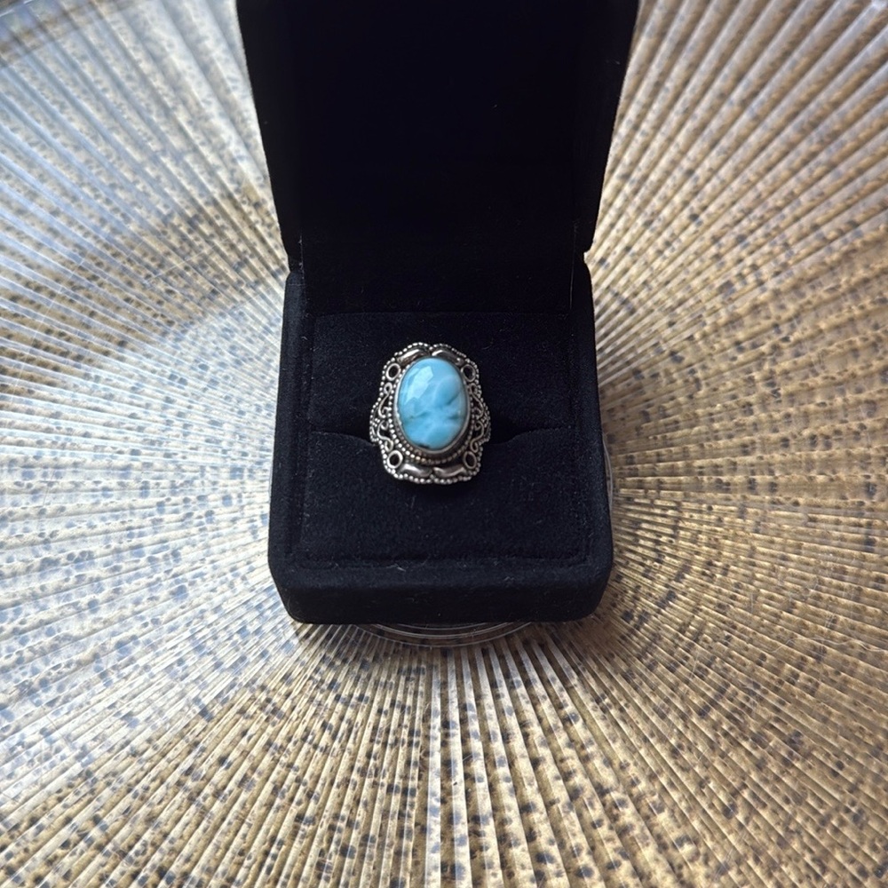 Larimar Sterling Silver Ring